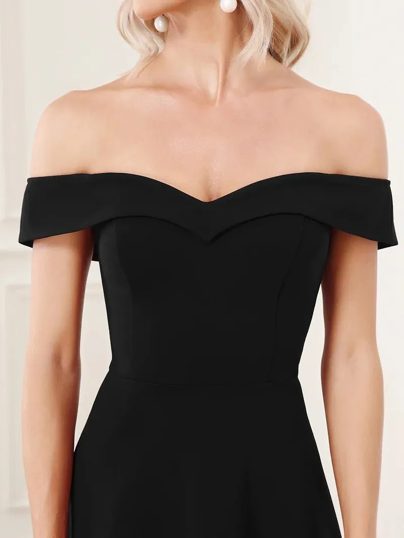 Sexy Off Shoulders A Line Asymmetric Hem Evening Dresses