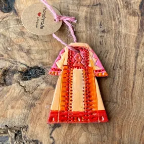 Small Decorative Palestinian Dress | Clay Thob Magnet or Ornament