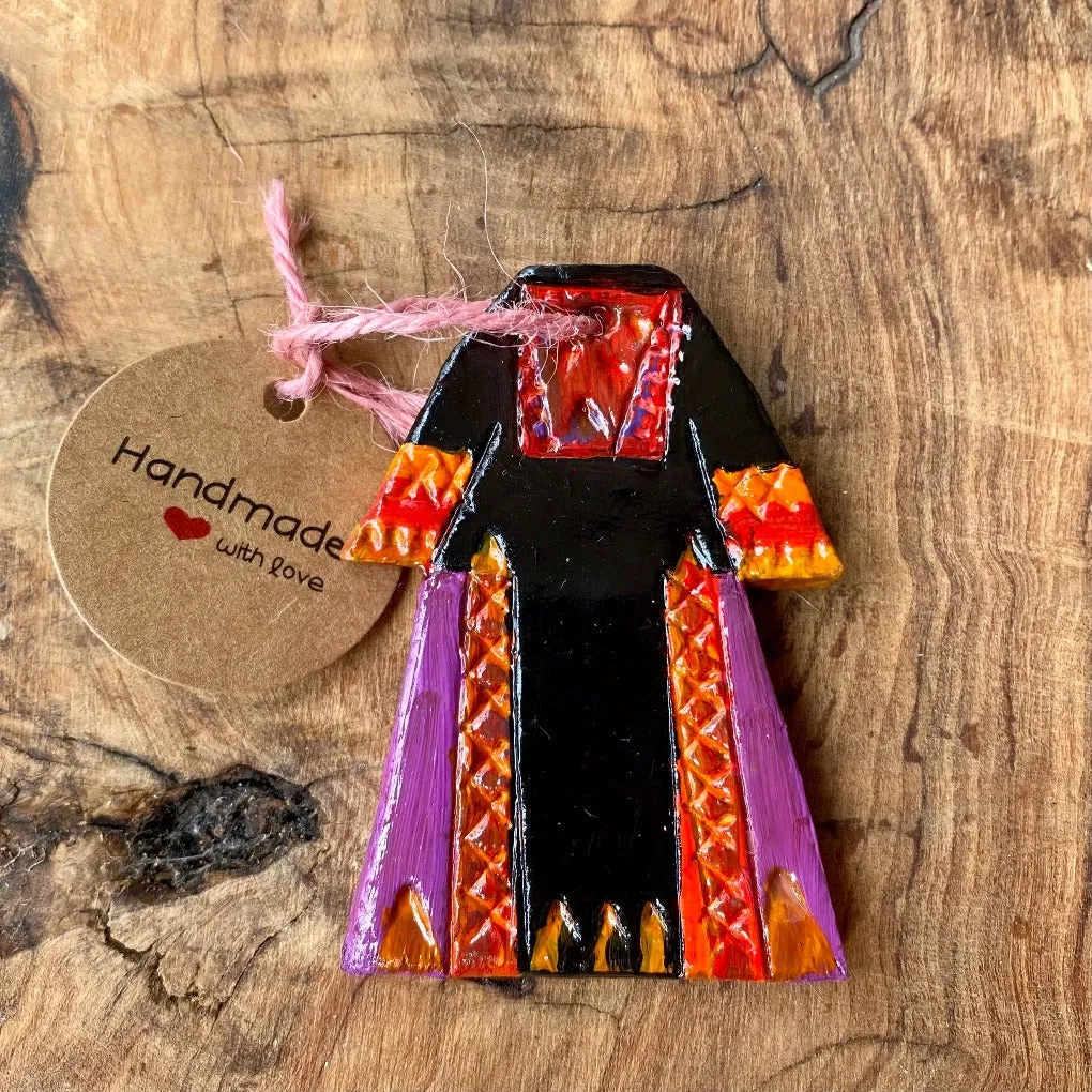 Small Decorative Palestinian Dress | Clay Thob Magnet or Ornament