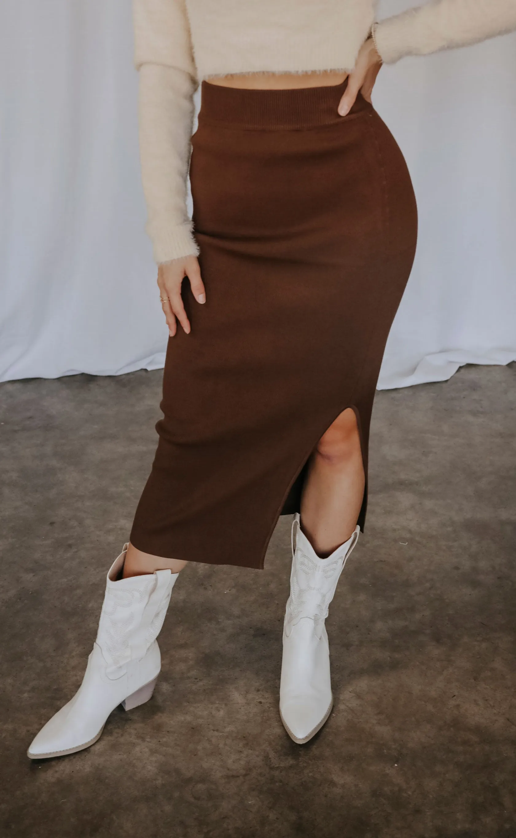 soul sister midi skirt - chocolate