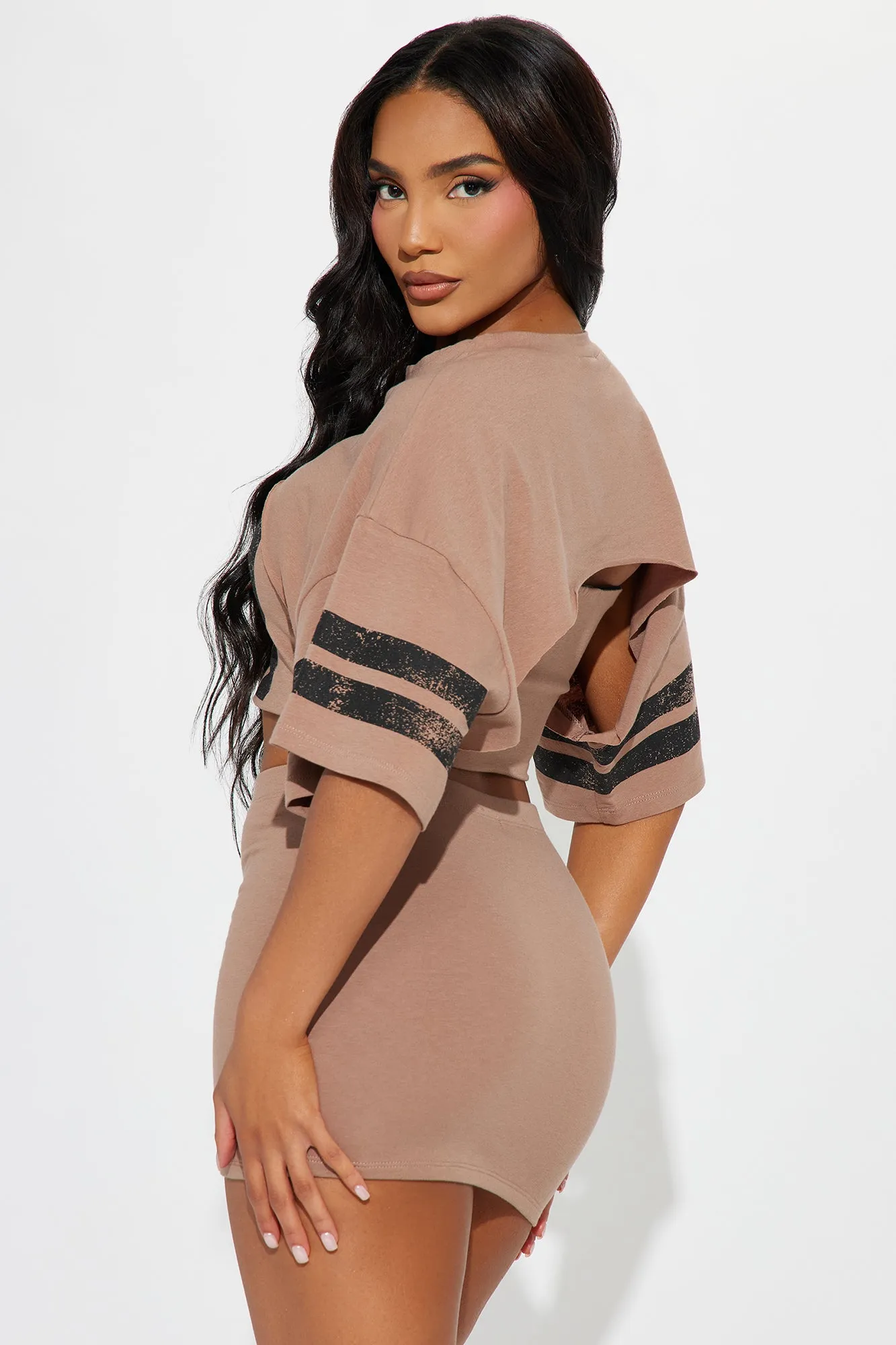 Sporty Girl 3 Piece Skirt Set - Mocha