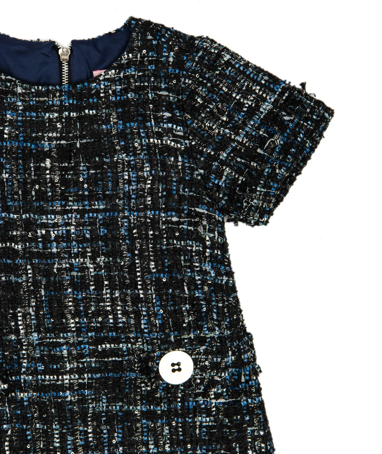 Zoe Ltd. Girls Audrey Navy Tweed Dress