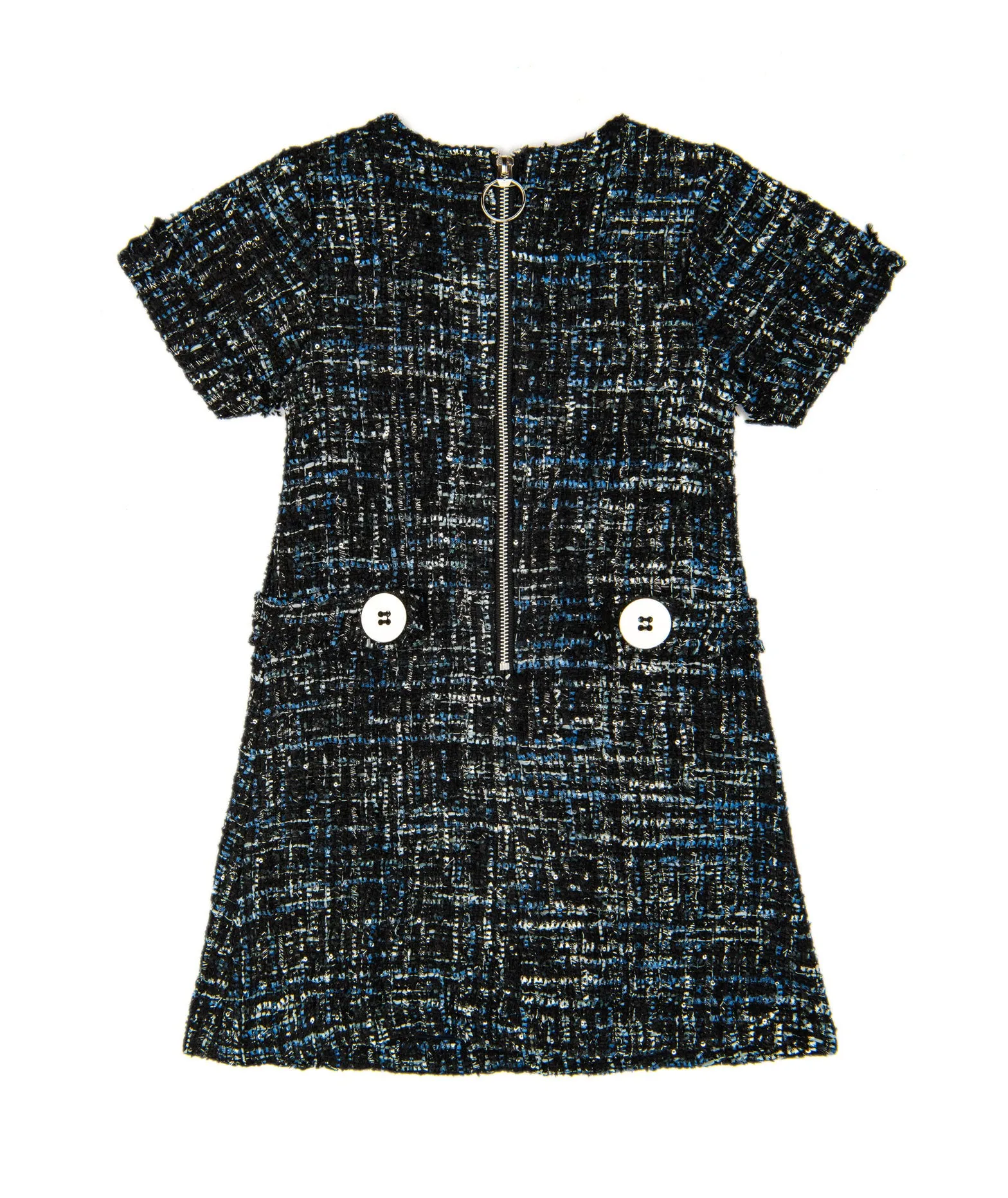 Zoe Ltd. Girls Audrey Navy Tweed Dress